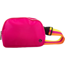Load image into Gallery viewer, Hot Pink Solid Belt Bag with Striped Strap Valentine's Day