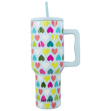 Load image into Gallery viewer, Multicolored Hearts Valentine's Day Mint Tumbler Cup