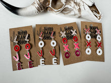 Load image into Gallery viewer, LOVE XOXO Valentines’s Day Earrings Dangle

