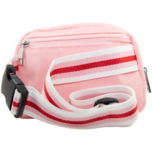 Load image into Gallery viewer, Light Pink Solid Belt Bag with Striped Strap Valentine&#39;s Day
