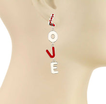 Load image into Gallery viewer, LOVE XOXO Valentines’s Day Earrings Dangle
