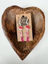 Load image into Gallery viewer, LOVE XOXO Valentines’s Day Earrings Dangle
