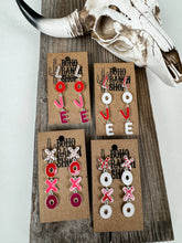 Load image into Gallery viewer, LOVE XOXO Valentines’s Day Earrings Dangle
