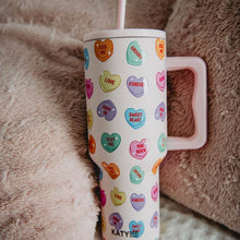 Load image into Gallery viewer, Candy Heart Valentine&#39;s Stainless Steel Tumbler
