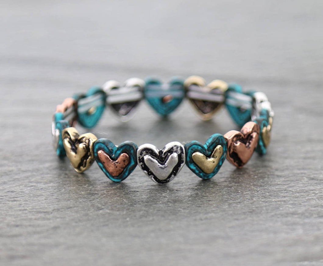 Western Boho Heart Stretch Bracelet