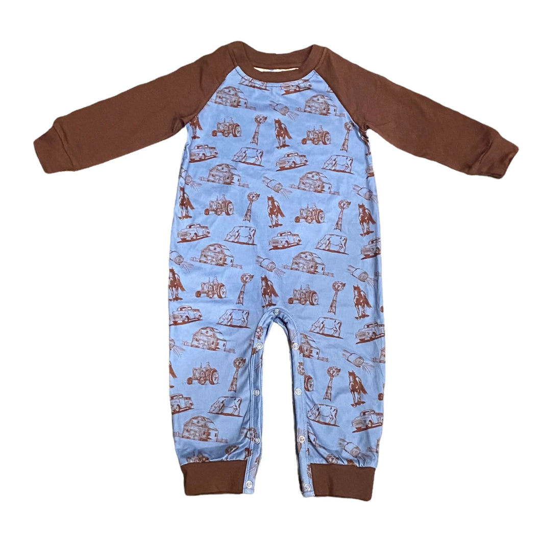 Farm Print Romper