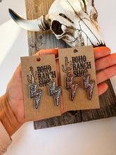 Load image into Gallery viewer, Western Floral Casting Lightning Bolt Thunder Earrings

