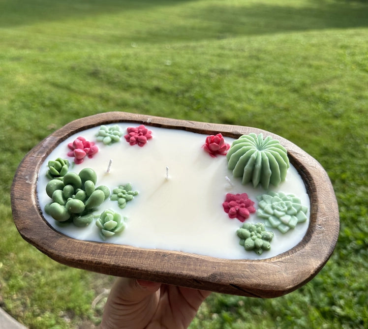 22oz Succulent Dough Bowl Candle