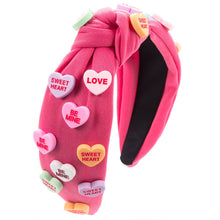 Load image into Gallery viewer, Valentine‘s day heart candy knotted Headband
