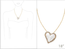 Load image into Gallery viewer, Pearl with Rhinestone Heart Necklace
